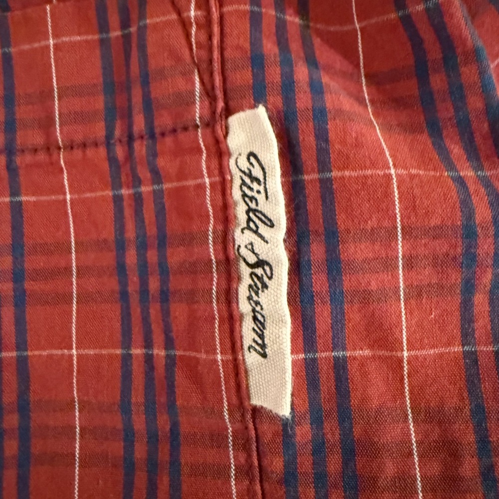 Field and Stream Lightweight Shirt Men's Size LG Plaid Red and Blue - Picture 5 of 6